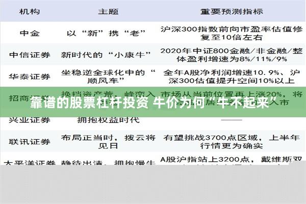 靠谱的股票杠杆投资 牛价为何“牛不起来”