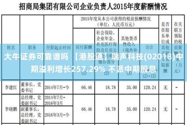 大牛证券可靠谱吗 【港股通】瑞声科技(02018)中期溢利增长257.29% 不派中期股息