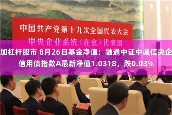 加杠杆股市 8月26日基金净值：融通中证中诚信央企信用债指数A最新净值1.0318，跌0.03%