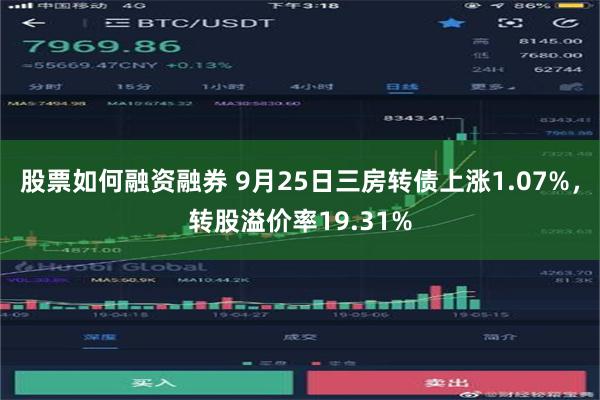 股票如何融资融券 9月25日三房转债上涨1.07%，转股溢价率19.31%